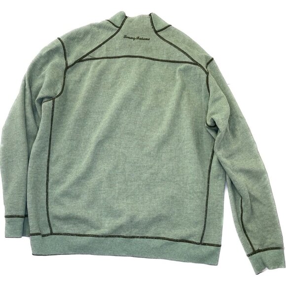 Tommy Bahama Sweater Mens XXL Green Reversible 1/4 Zip Casual Pullover Top - Picture 6 of 7